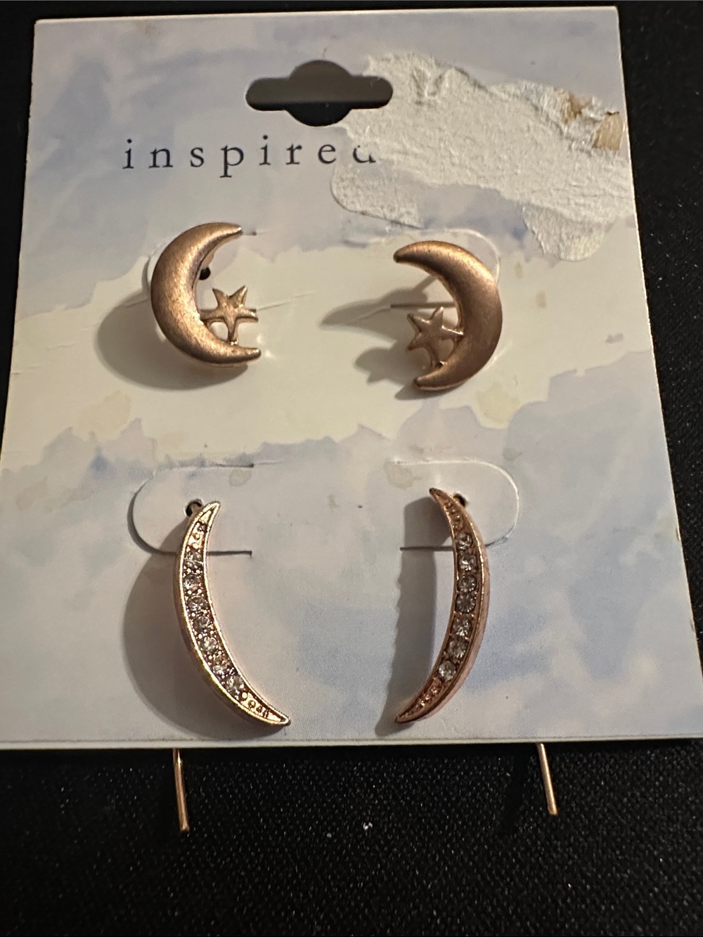 Inspired Rose Gold Moon & Star Earring Set
#80